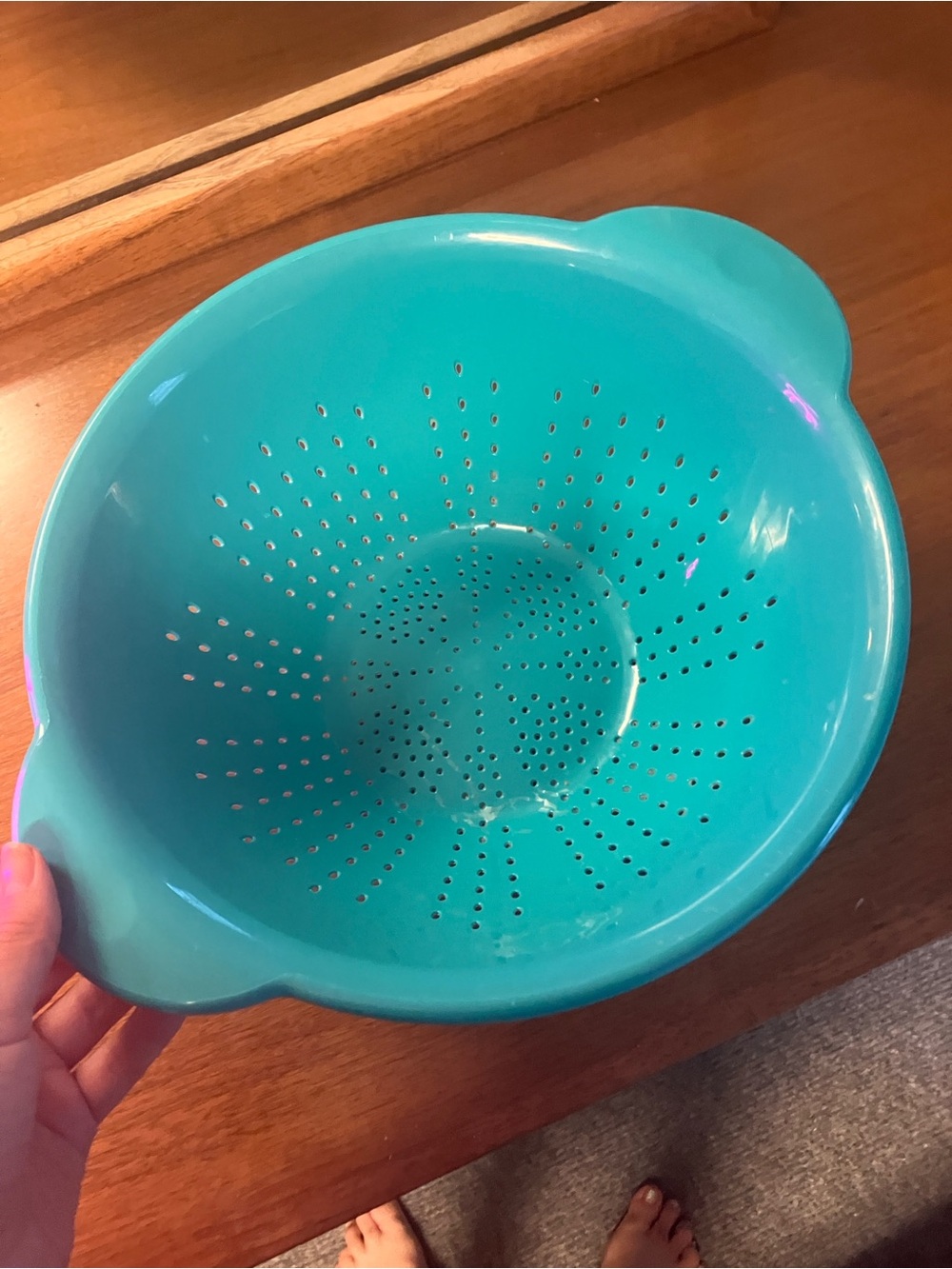 Bright Teal Plastic Colander